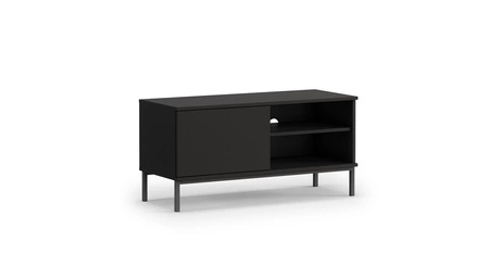 RTV Schrank Tutti 100 cm schwarz einfache Form des Schrankes auf einem Metallsockel in schwarzem eleganten Design