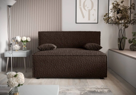 Brandon Schlafsofa braun modernes Design und breite Funktionalität Stoff mit markanten Schleife Oberfläche