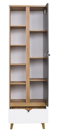 Memone Möbelset goldene Eiche / weiß / graphit modernes Design stilvolles Möbelset für Kinderzimmer im skandinavischen Stil