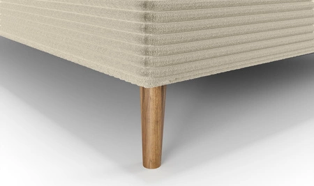 Boxspringbett Totti 160x200 beige stilvolles Bett mit Bettzeugablage dreidimensionaler Stoff mit ausdrucksvollen Streifen