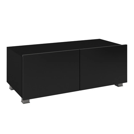 Möbelwand Apulia XXVIII schwarz glänzend / Eiche handwerklich extrem stilvolle Möbelwand einfache Elemente, die in jedes Interieur passen