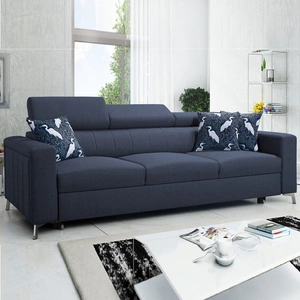 Sofa mit Schlaffunktion Savona marineblau bequemes Sofa für Wohnzimmer bietet Komfort beim Ausruhen verstellbare Kopfstützen