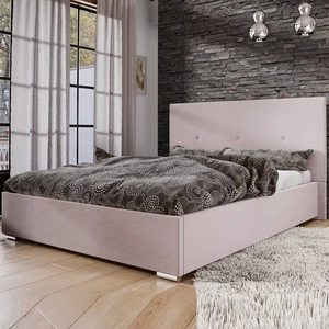 Burgos Polsterbett 180x200 puderrosa mit modernem Kopfteil ideal für Schlafzimmer