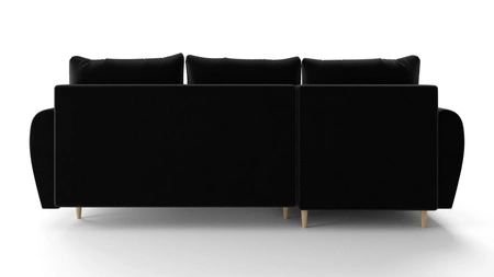 Ecksofa mit Schlaffunktion Rovigo schwarz links elegantes Ecksofa in skandinavischer Form großes Bettzeugfach