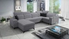 Ecksofa mit Schlaffunktion Kelly Sleek IV grau linke Ecke Schlafsofa mit Bettzeugkästen Webstoff