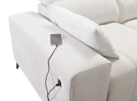 Ecksofa mit Schlaffunktion Penejos XI Lux dunkelbeige rechts stilvolles Ecksofa mit komfortablem ausziehbarem Fußteil