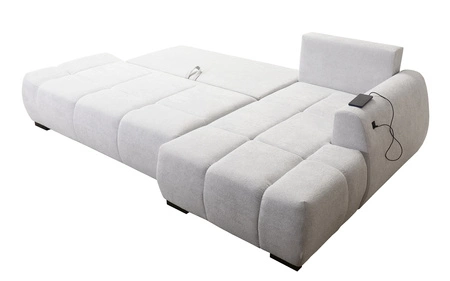 Ecksofa mit Schlaffunktion Zartes Puderrosa rechtsseitig stilvolles Design Ecksofa-Bett, das sich durch seine abgerundete Form auszeichnet