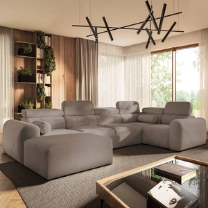 Ecksofa mit Schlaffunktion Cantare IV dunkelbeige links Sorgfältig verarbeitetes Ecksofa für das Wohnzimmer bietet Komfort und Bequemlichkeit