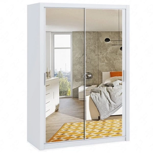 Verspiegelter Schiebeschrank Rico 150 cm weiß Funktionsmöbel im klassischen Stil idealer Kleiderschrank für Schlafzimmer oder Ankleidezimmer