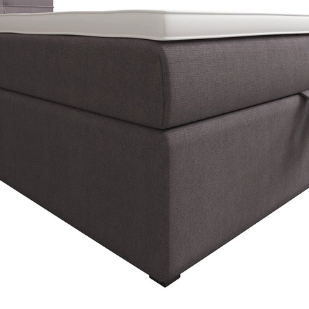 Boxspringbett Fresno 120x200 grau im modernen skandinavischen Stil mit gepolstertem Kopfteil Bett mit Staukasten