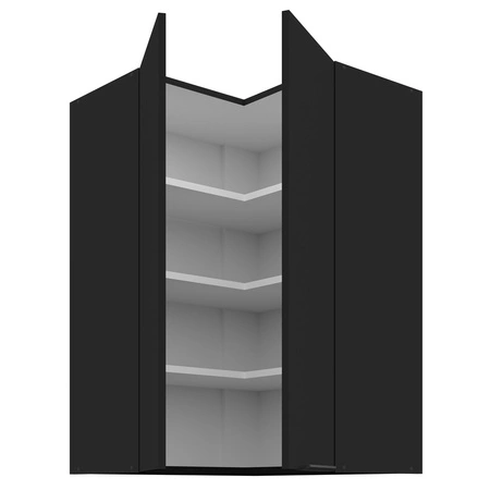 Eck-Küchenwandschrank Schwarz 60x60 GN-90 2F Metallkantengriff feuchtigkeits- und beschädigungsbeständiger Schrank