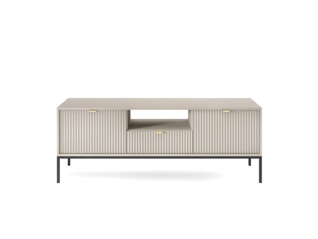 TV Schrank Lovro 154 cm beige modernes Design wird die Liebhaber von markanten Interieurs begeistern