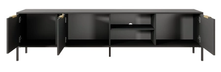 RTV Golden 203 cm anthrazit modernes Design ideal für glamouröse Innenräume Goldrandgriff verleiht Eleganz