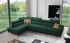 Ecksofa mit Schlaffunktion Bolmso XI grün linke Seite stilvolles Design Ecksofa Bett mit Schublade und Bettzeug Container