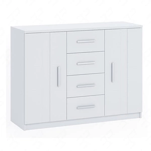 Schubladenkommode Rico 120 cm weiß Funktionsmöbel in zeitlosem Design ideal für das Schlafzimmer oder Wohnzimmer