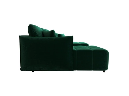 Schlafsofa Oroso U Flasche grün Bettwäsche Container Samtstoff mit hydrophober Beschichtung dekorative Steppung