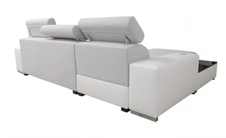 Ecksofa mit Schlaffunktion Provo schwarz links Ecksofa mit Bettzeugablage und Funktionsauszug