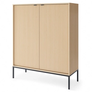 Kommode Lovro 104 cm Eiche Vicenza äußerst elegante Kommode, die durch modische Farben hervorgehoben wird Designer-Rillen auf den Fronten