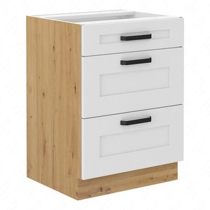 Stehender Küchenschrank mit Schubladen Luis 60 D 3S BB Schrank resistent gegen Dampf hohe Temperatur und Verschüttungen