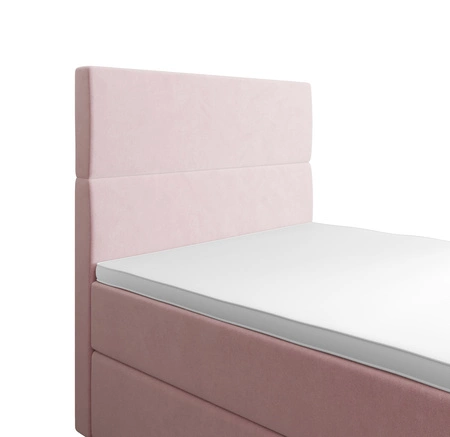 Boxspringbett Bing 90x200 puderrosa im modernen skandinavischen Stil mit gepolstertem Kopfteil Bett mit Staukasten