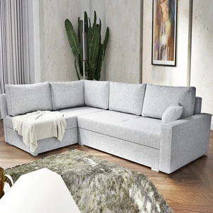 Ecksofa mit Schlaffunktion Nofi grau Esche links modernes Design ein einfaches und stilvolles Möbelstück, das in jede Einrichtung passt