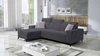 Kelly Sleek Schlafsofa graphit links geflochten bequem und funktionell Ecksofa für Wohnzimmer