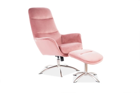 Nixon Sessel mit Fußstütze antik-rosa funktioneller und moderner Sessel bequem zum Entspannen 