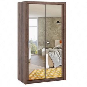 Verspiegelter Schiebeschrank Rico 120 cm Eiche Kloster Funktionsmöbel im klassischen Stil idealer Kleiderschrank für Schlafzimmer oder Ankleidezimmer