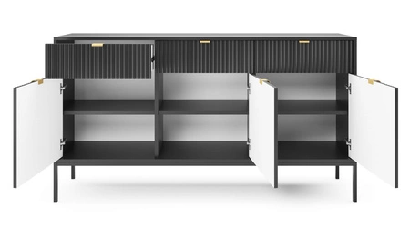 Kommode mit Schubladen Lovro 154 cm schwarz modernes Design wird die Liebhaber von markanten Interieurs begeistern