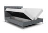 Boxspringbett Irvine 140x200 grau stilvolles Bett mit Bettzeugablage und hohem Kopfteil besticht durch sein elegantes Design