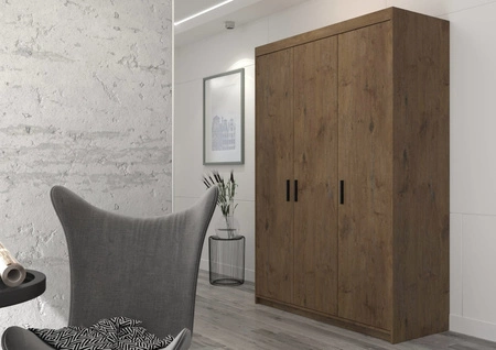 Kleiderschrank Rene 133 cm Eiche lefkas modernes Design und ABS beendet Kanten