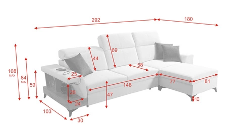 Ecksofa mit Schlaffunktion Bresso braun / schwarz rechtes Ecksofa mit praktischer Ablage in Eiche lancelot verstellbare Kopfstützen
