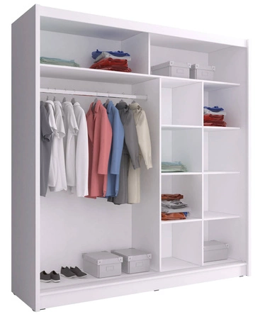 Porte Schiebeschrank 200 cm weiß moderne Garderobe ideal für ein Schlafzimmer Kleiderschrank oder Flur