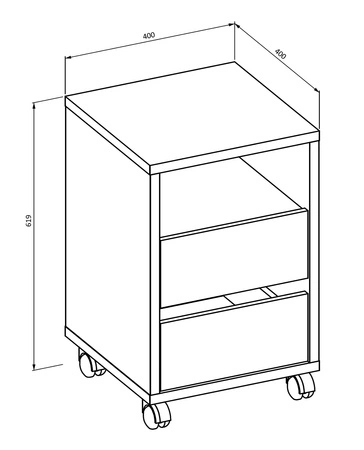 Schrank mit Schubladen Agapi weiß funktionelles Schreibtisch-Accessoire