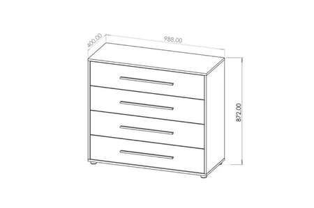 Kommode Maxione 99 cm Eiche handwerklich minimalistisches Design klassische Form ideale Kommode für Wohnzimmer oder Wohnbereich