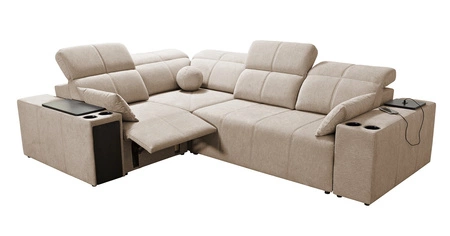 Ecksofa mit Schlaffunktion Tesalia II Lux mint links komfortables Ecksofa mit verschiebbarer Rückenlehne und ausziehbarer Fußstütze