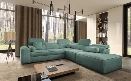 Ecksofa mit Schlaffunktion Viano IX patina rechte Seite stilvolles Ecksofa mit Bettzeugcontainern ideales Möbelstück für ein großes Wohnzimmer