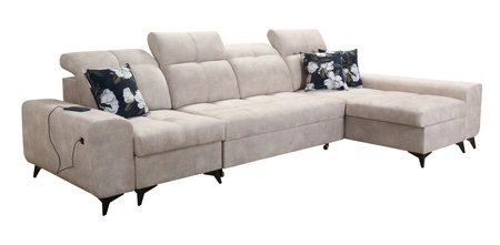 Ecksofa mit Schlaffunktion Buffalo XII braun rechtsseitig stilvolles und funktionelles Ecksofa mit Bettkasten