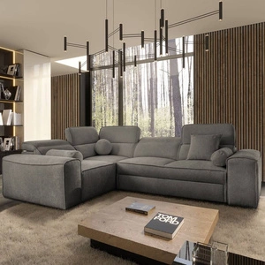 Ecksofa mit Schlaffunktion Viano II grau links Design Ecksofa perfekt geeignet für moderne Wohnlandschaften