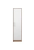 Kleiderschrank Caspe 50 cm hell sonoma Eiche / weiß modernes Design ABS-Finish und Aluminium-Griffe