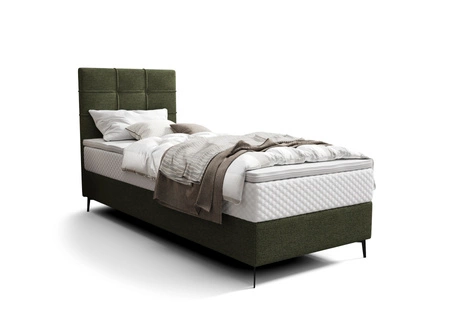 Boxspringbett Irvine 80x200 grün Stilvolles Bett mit Bettzeugablage und hohem Kopfteil besticht durch sein elegantes Design