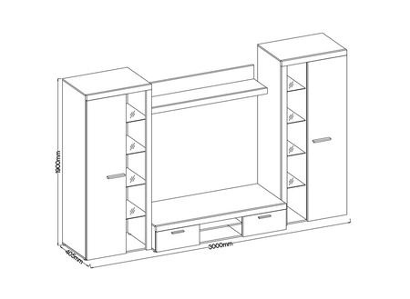 Wohnwand Rene XL Eiche geölt Perfektes Hängeelement für Liebhaber moderner Einrichtungen mit elegantem Charakter