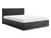 Polsterbett Bauru 140x200 graphit Bett mit Staukasten im modernen skandinavischen Stil mit gestepptem Kopfteil mit Kristallen