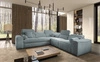 Ecksofa mit Schlaffunktion Viano III grau-blau rechtes Ecksofa mit Bettcontainern perfekt für moderne Interieurs