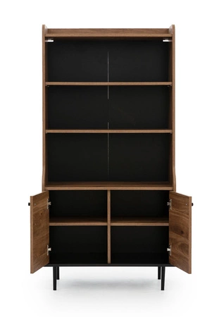 Regal Apallo 80 cm brandy Eiche castello unverwechselbares Design solide auf einem Metallsockel gebogene Linie des Körpers gesetzt