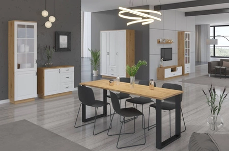 Scandi Kleiderschrank 180 cm artisan Eiche / weiß Funktionsmöbel klassisches Design idealer Kleiderschrank für Ankleidezimmer oder Schlafzimmer