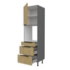 Corsico 60 DPS-215 3S 1F Backofenschrank mit Schubladen feuchtigkeitsdichte Metallgriffe