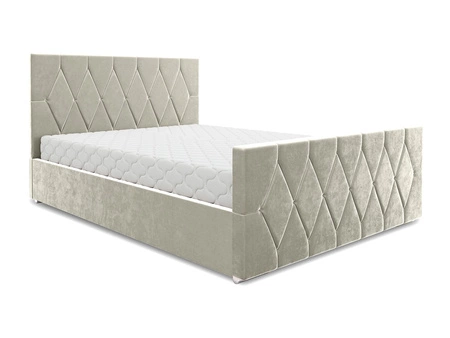 Polsterbett Sparks 160x200 beige mit Stauraum in einem modernen Stil mit einem markanten Kopf- und Fußteil