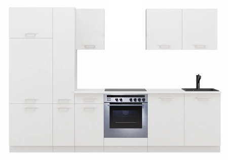 Küchenset Toni 290 cm weiß passt sowohl zu klassischen als auch zu modernen Innenräumen