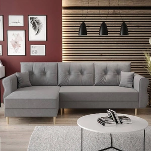 Ecksofa mit Schlaffunktion Wilkins hellgrau linke Seite stilvolles und modernes Design, das sich in jede Einrichtung einfügt